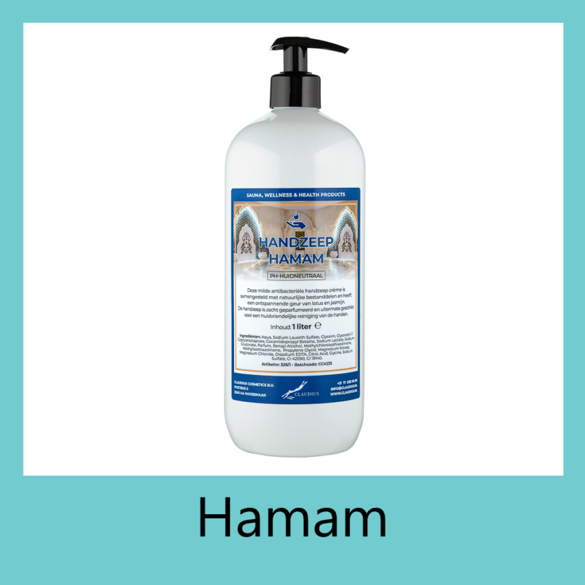 Handzeep Hamam 1 liter wit met pomp