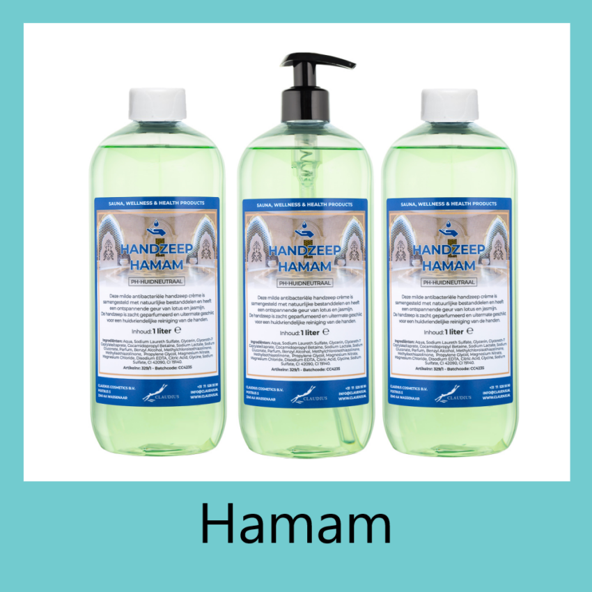 Handzeep Hamam 3 x 1 liter transparant met pomp