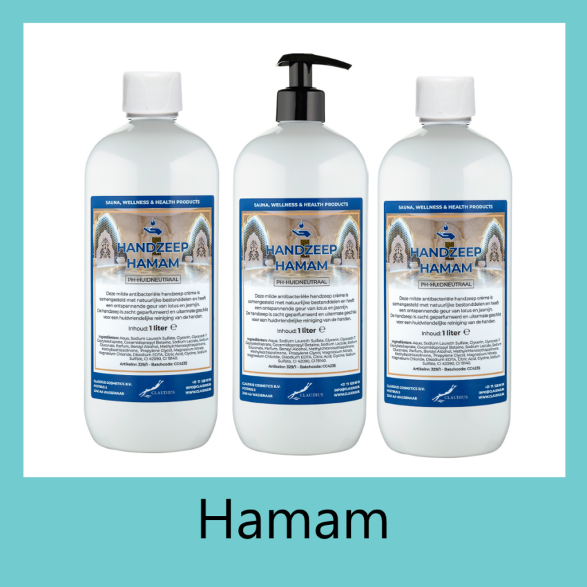 Handzeep Hamam 3 x 1 liter wit met pomp