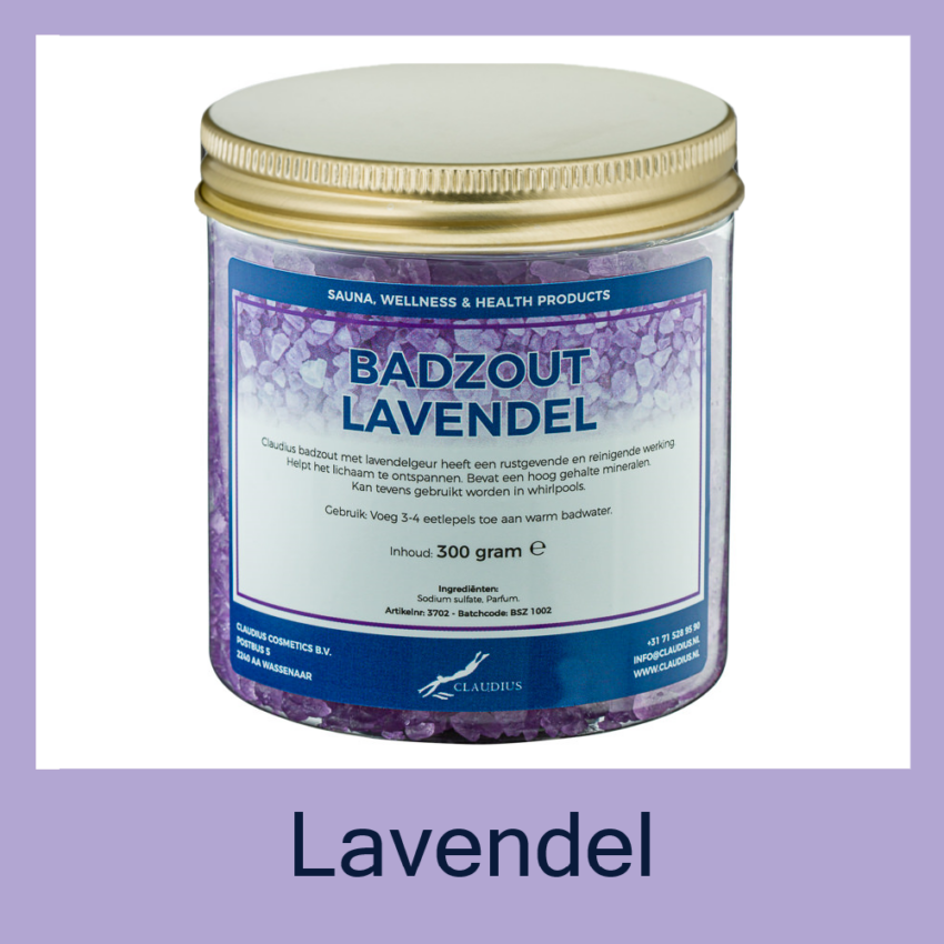 Badzout Lavendel 300 met etiket goud