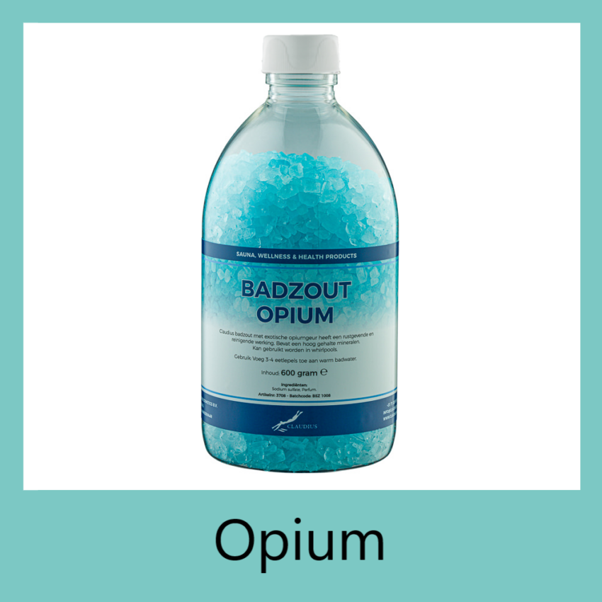 Badzout Opium 600 met etiket wit