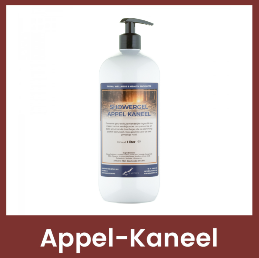 Showergel Appel-Kaneel 1 liter met pomp