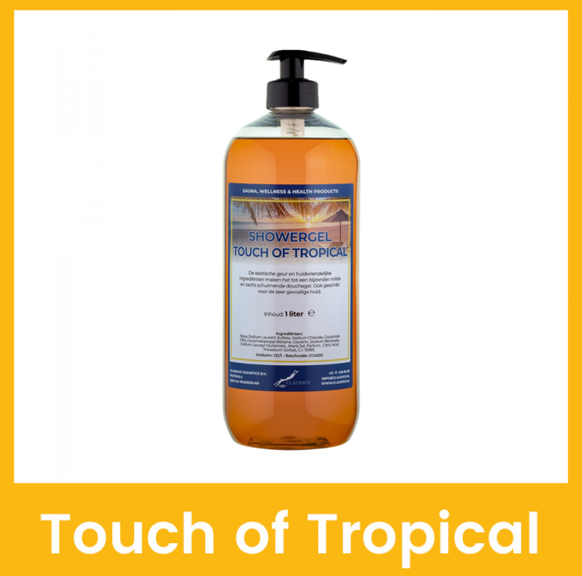 Showergel Touch of Tropical 1 liter met pomp (transparant)