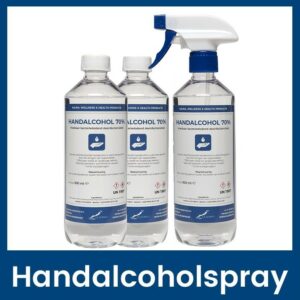 Handalcoholspray 70% <br> 500 ml met spraykop <br>+ 2 x 500 ml met dop