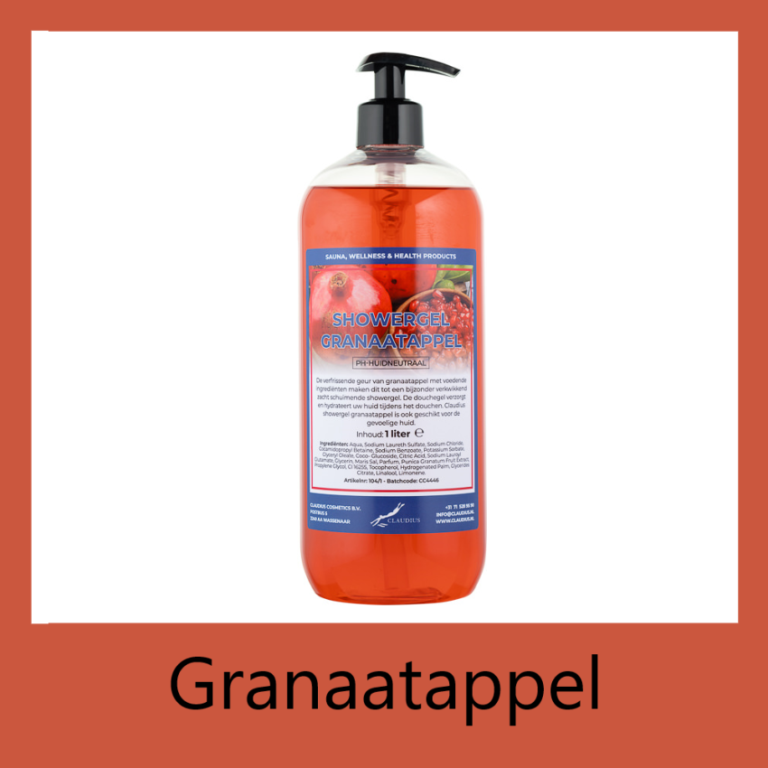 Granaatappel 1 liter met pomp transparant