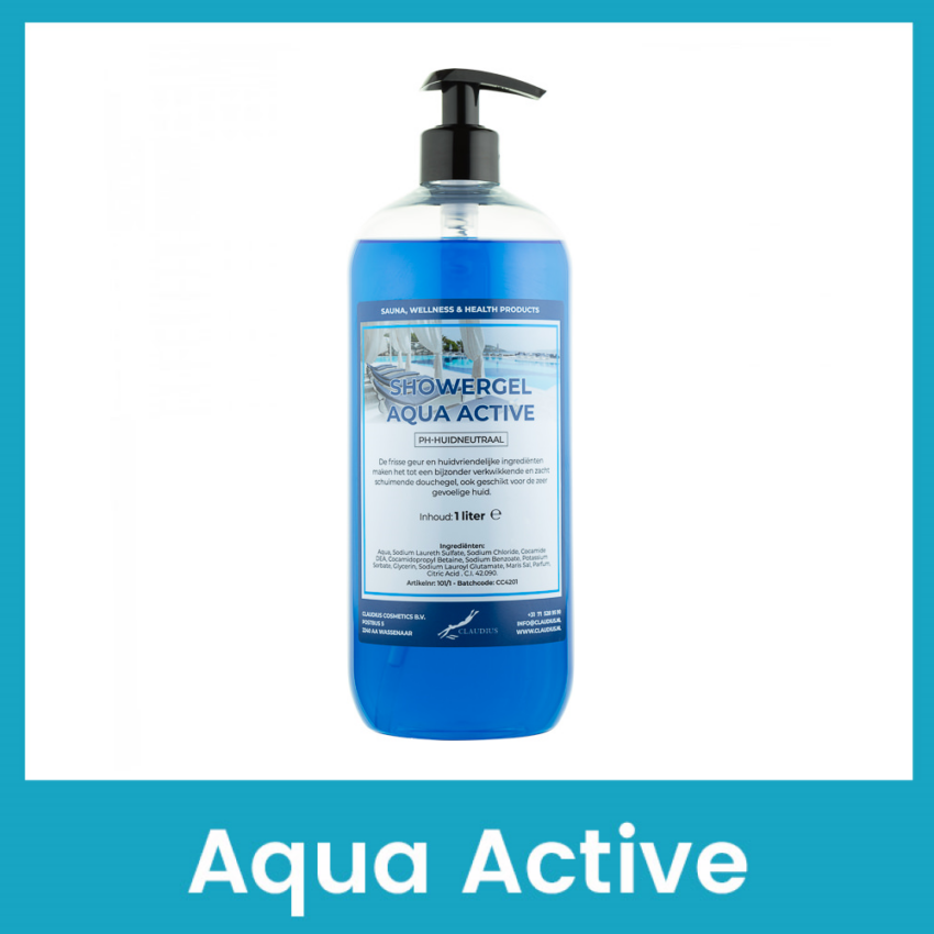 Showergel Aqua Active 1 liter met pomp - transparant