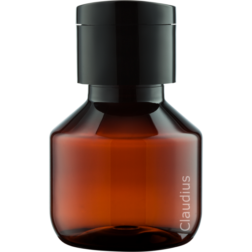 105. 50 ml amber - zwarte klepdop