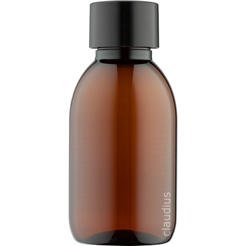 58. 125 ml amber - zwarte gladde dop