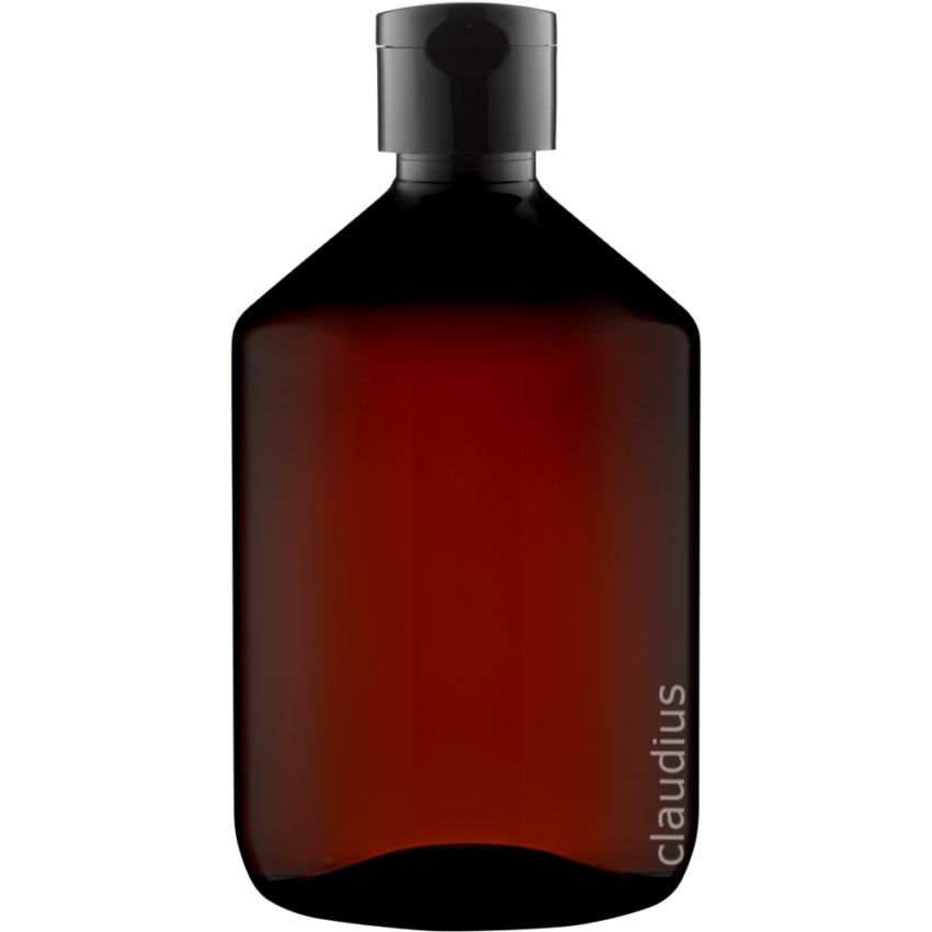 94. 500 ml apothekersfles amber - zwarte klepdop