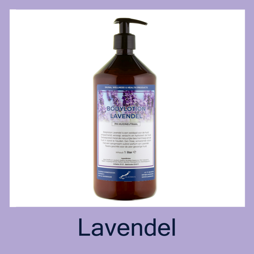 Bodylotion Lavendel 1 liter met pomp - amber