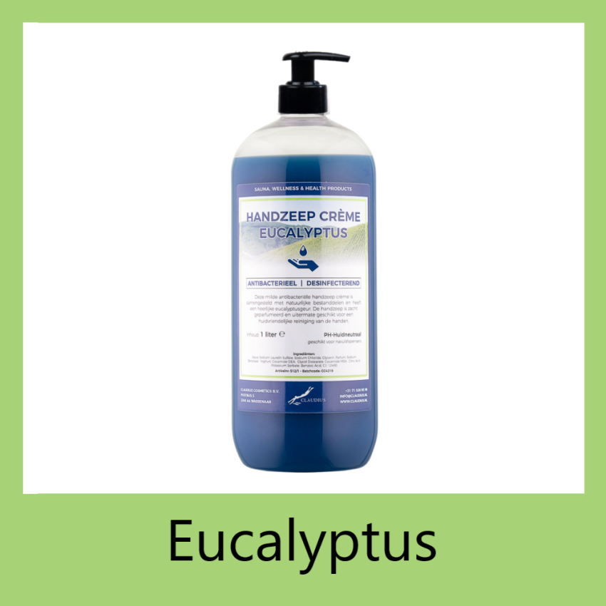 Handzeep Eucalyptus 1 liter met pomp - transparant