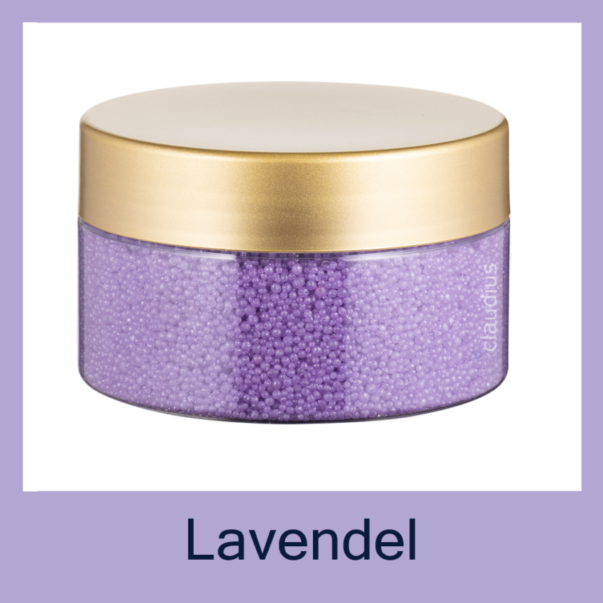 Badkaviaar 200 gram Lavendel transparant met gouden deksel