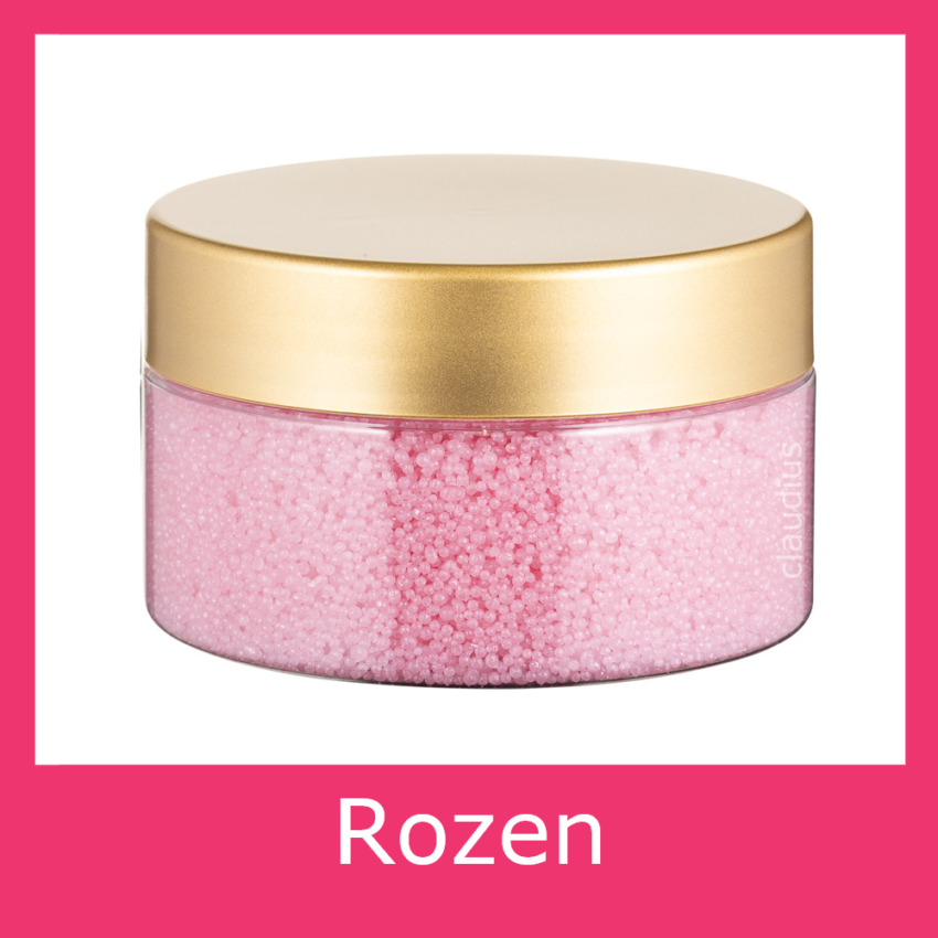 Badkaviaar 200 gram Rozen transparant met gouden deksel