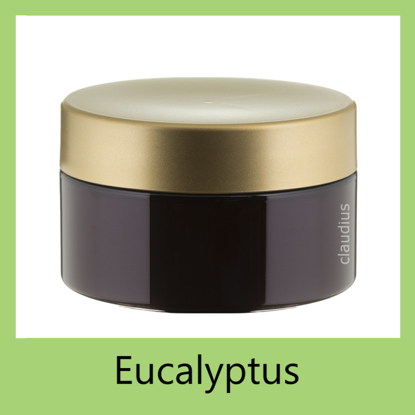 Badzout Eucalyptus 300 gram amber met gouden deksel