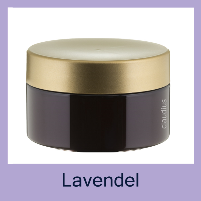 Badzout Lavendel 300 amber met gouden deksel