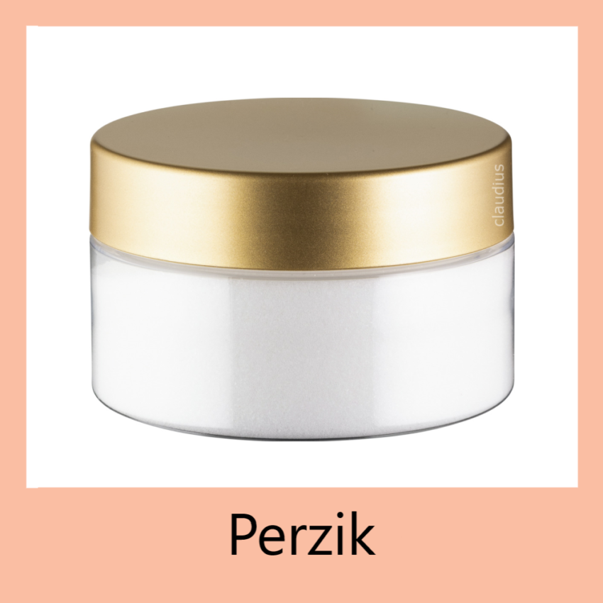Perzik - 300 gram transparant gouden deksel