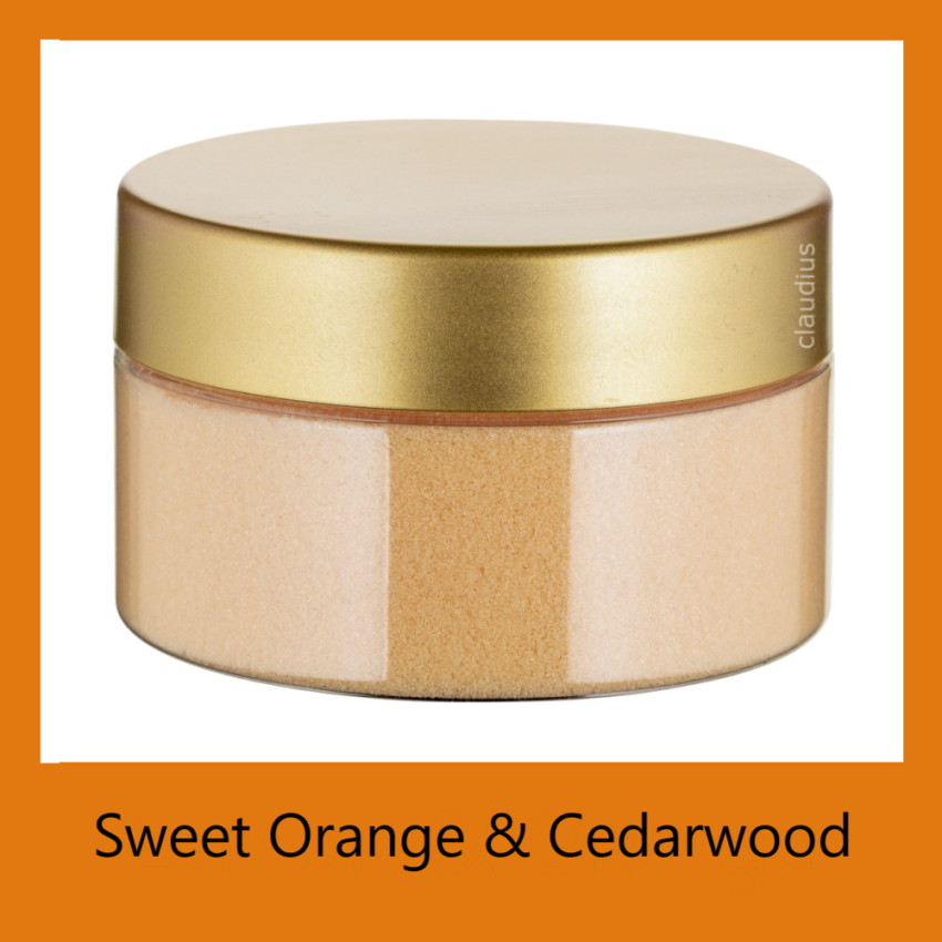 Sweet Orange & Cedarwood 300 transparant met gouden deksel
