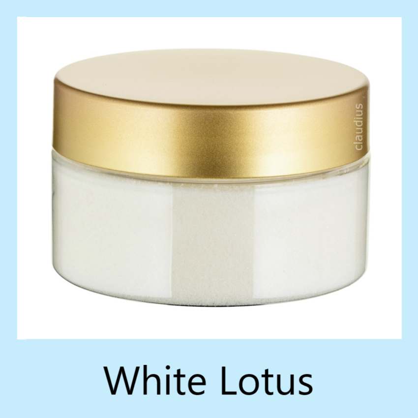 White Lotus 300 gram transparant met gouden deksel