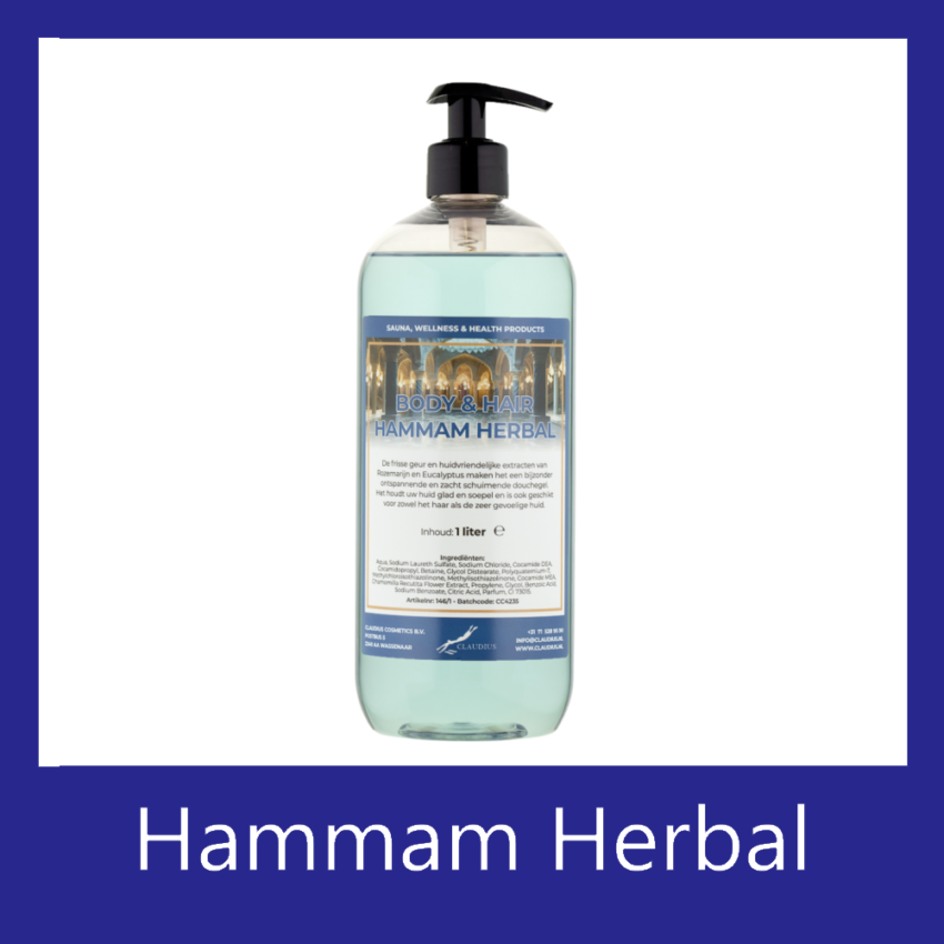 Body-en-Hair Hammam Herbal 1 liter met pomp (transparant)