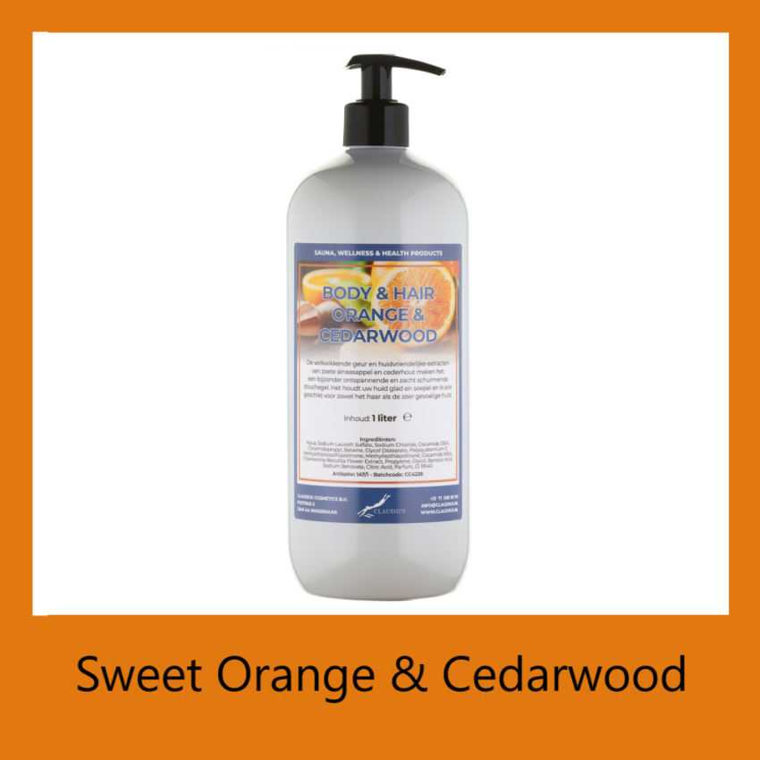 Body-en-Hair Sweet Orange en Cedarwood 1 liter met pomp