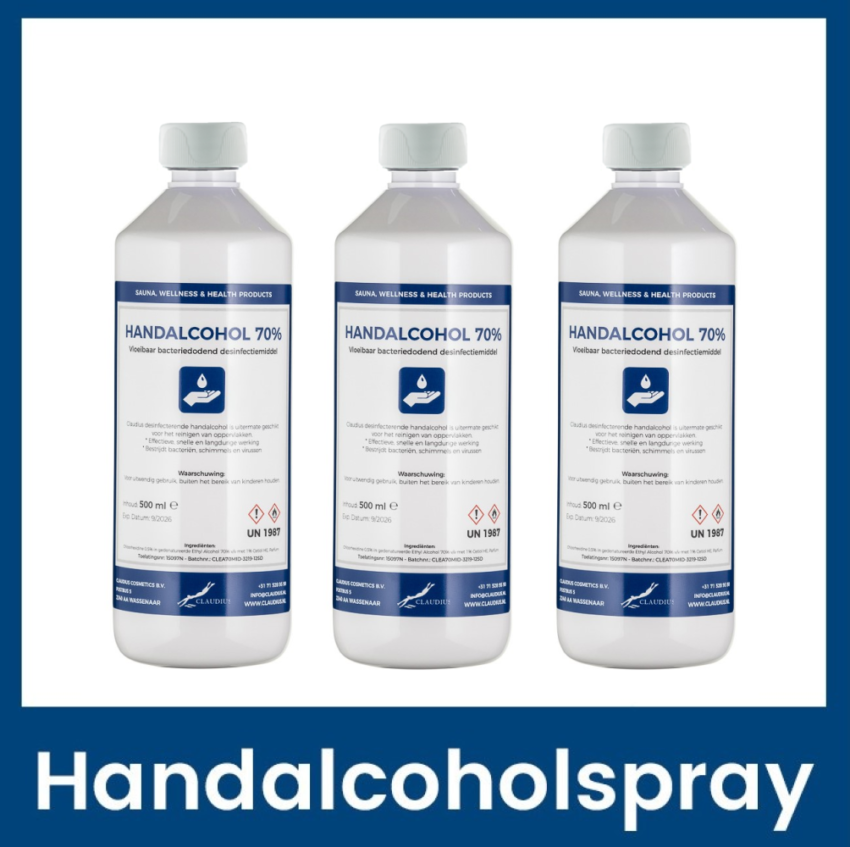 Handalcohol 3 x 500 ml met dop (wit)