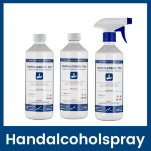 Handalcoholspray 70% <br> 500 ml met spraykop <br>+ 2 x 500 ml met dop