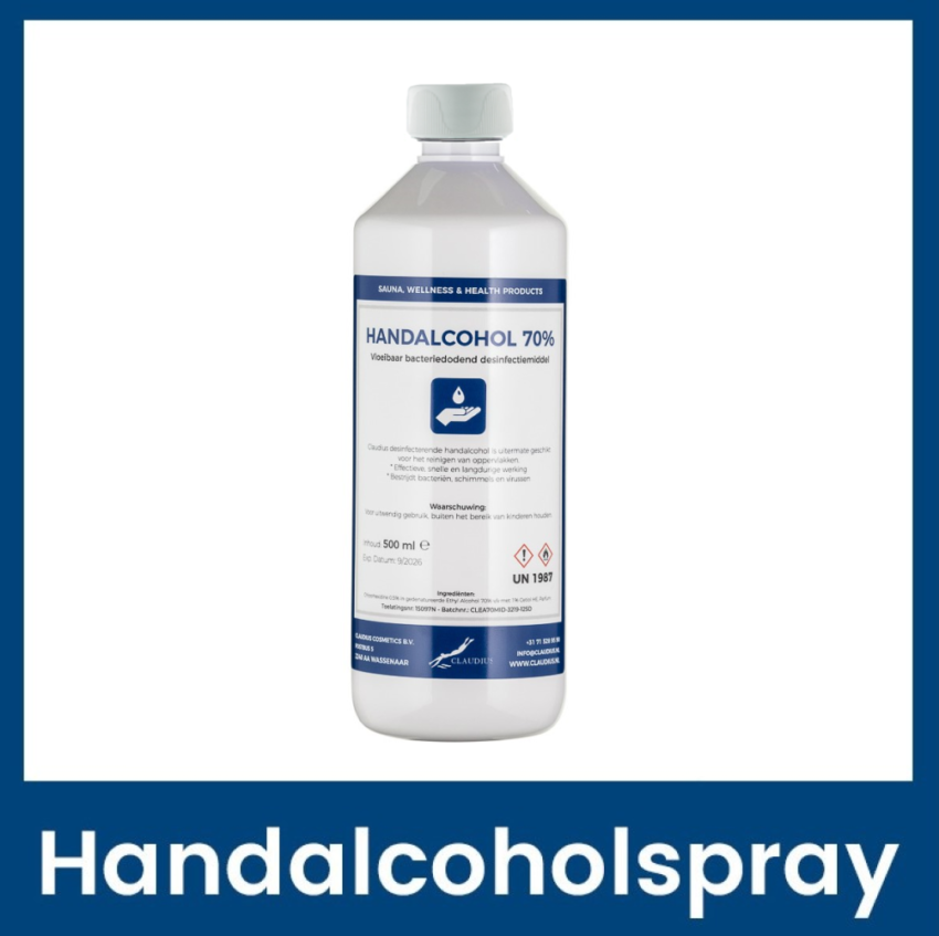 Handalcoholspray 500 ml met dop (wit)