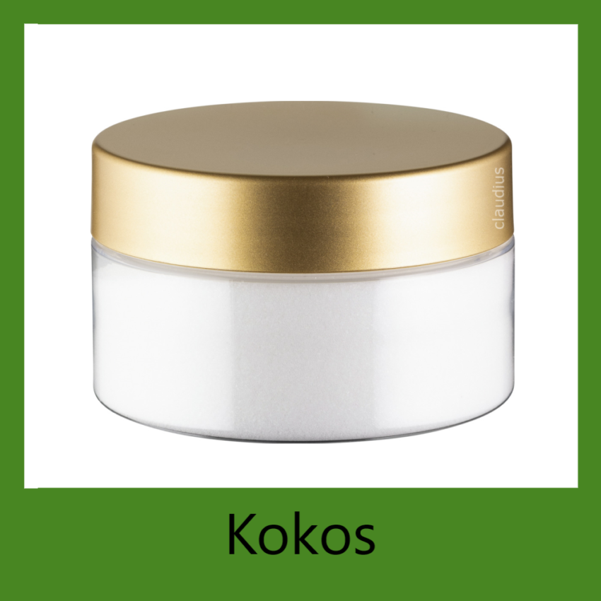 Kokos 300 gram - transparant - gouden deksel