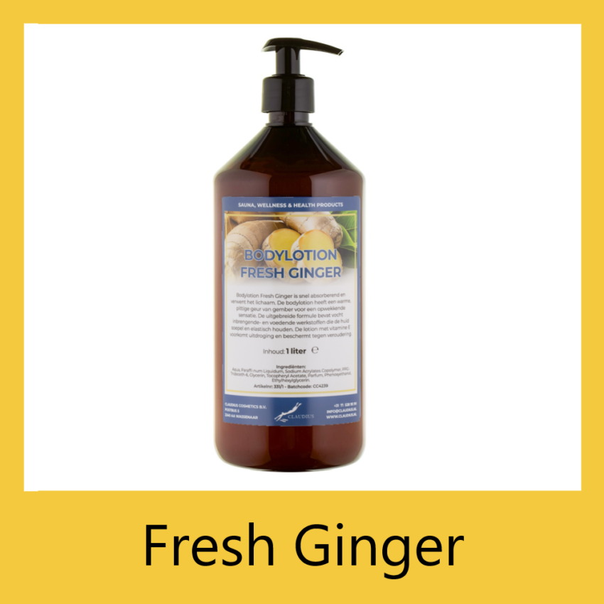 Bodylotion Fresh Ginger 1 liter met pomp - amber