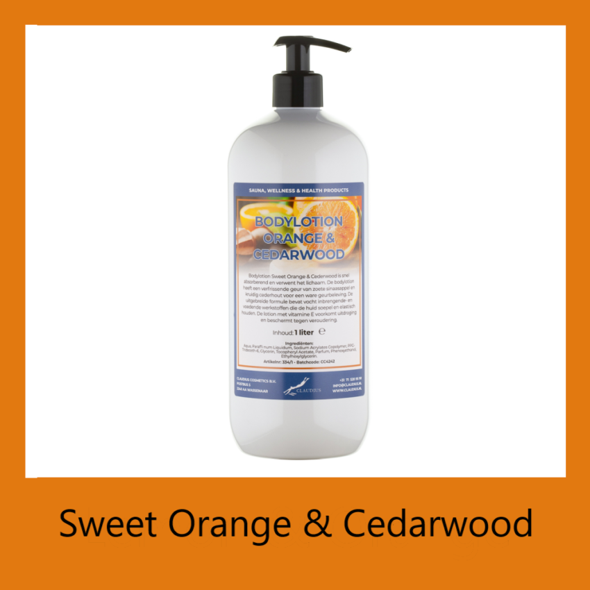 Bodylotion Orange & Cedarwood 1 liter met pomp