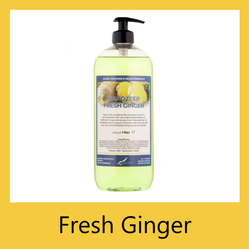 Handzeep Fresh Ginger 1 liter met pomp (transparant)