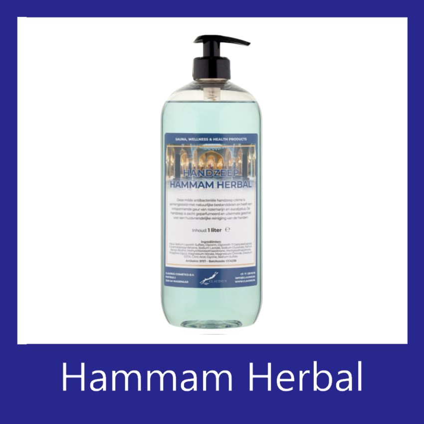 Handzeep Hammam Herbal 1 liter met pomp (transparant)