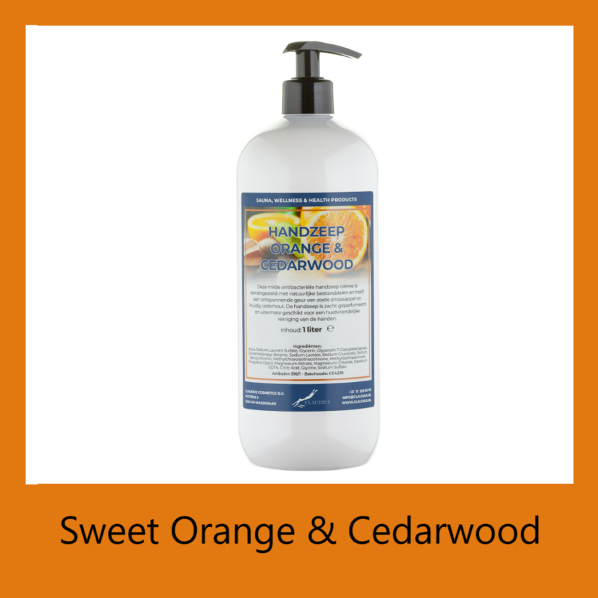 Handzeep Sweet Orange & Cedarwood 1 liter met pomp