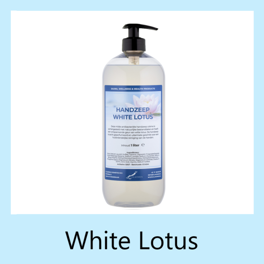 Handzeep White Lotus 1 liter met pomp (transparant)