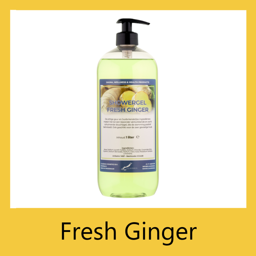 Showergel Fresh Ginger 1 liter met pomp (transparant)