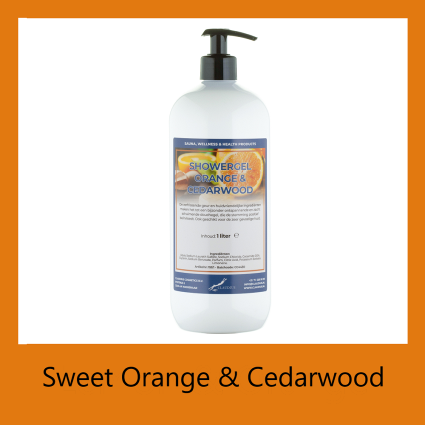 Showergel Sweet Orange & Cedarwood 1 liter met pomp