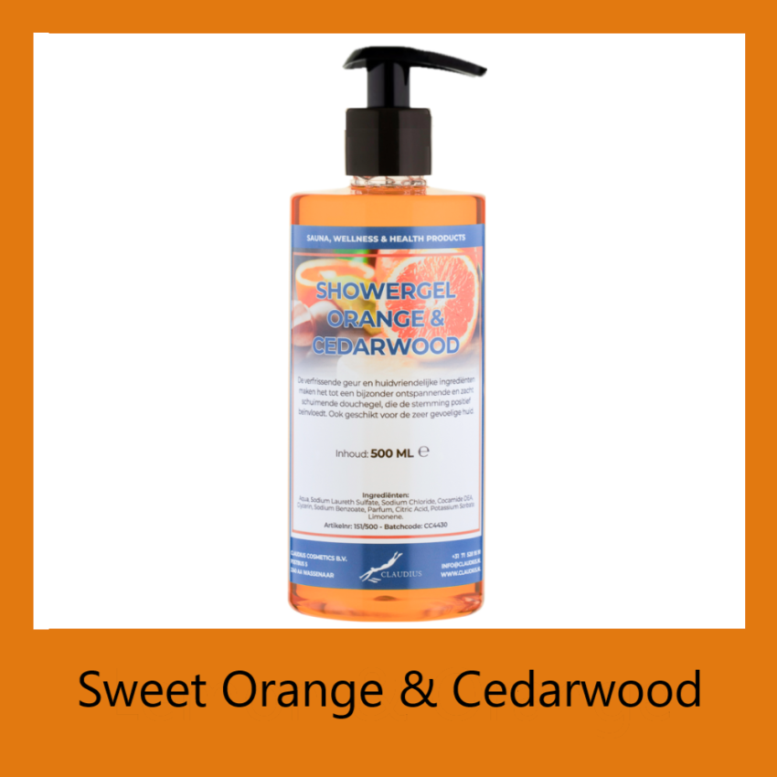 Showergel Sweet Orange & Cedarwood 500 ml met pomp