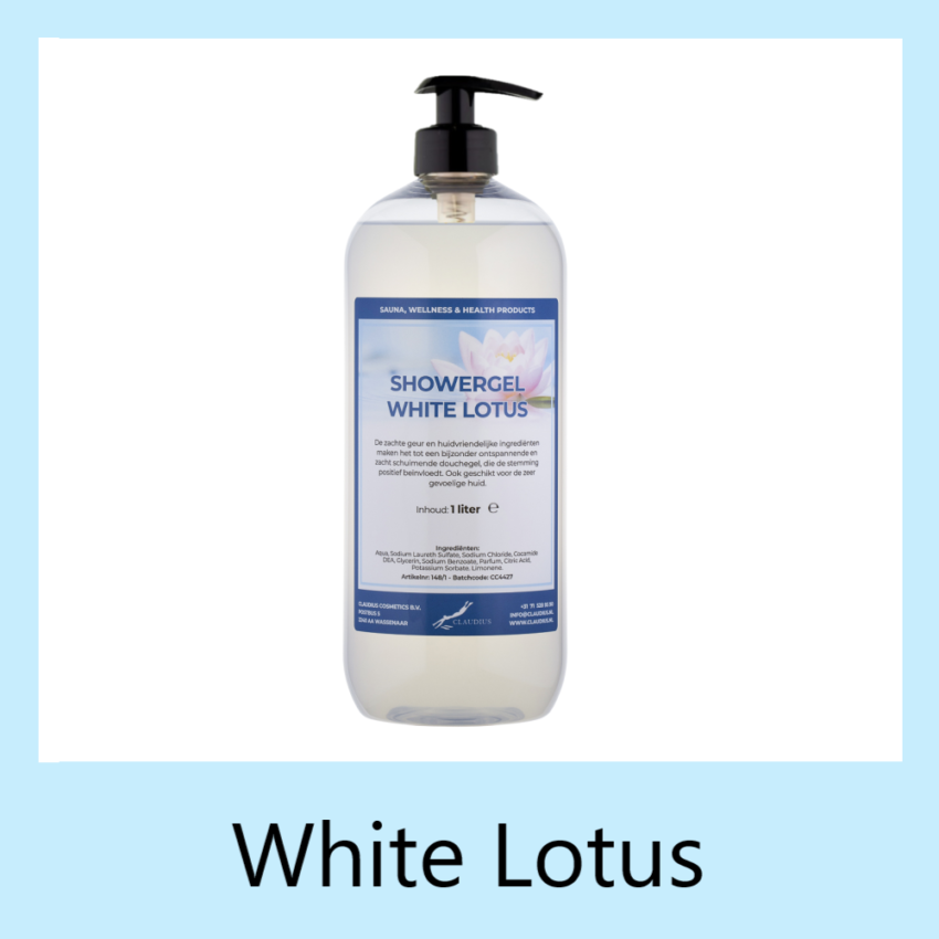 Showergel White Lotus 1 liter met pomp (transparant)