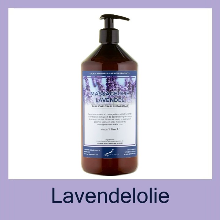 Lavendelolie 1 liter - amber met zwarte pomp (met kader)